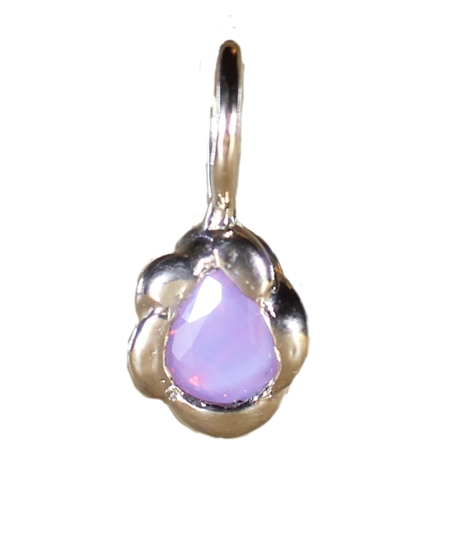 twisty croissant charm, opalescent pink sapphire