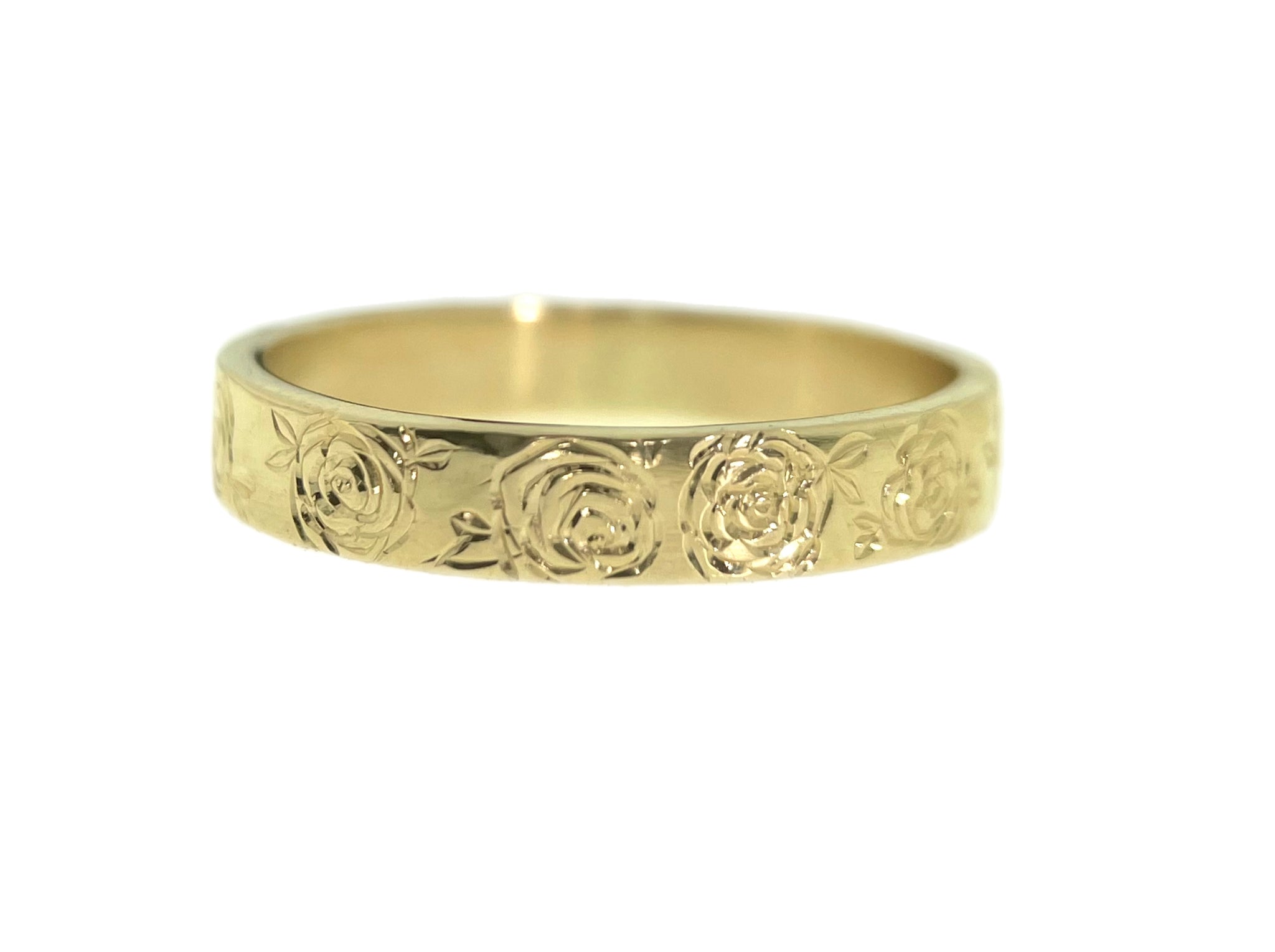 Hand engraved rose band
