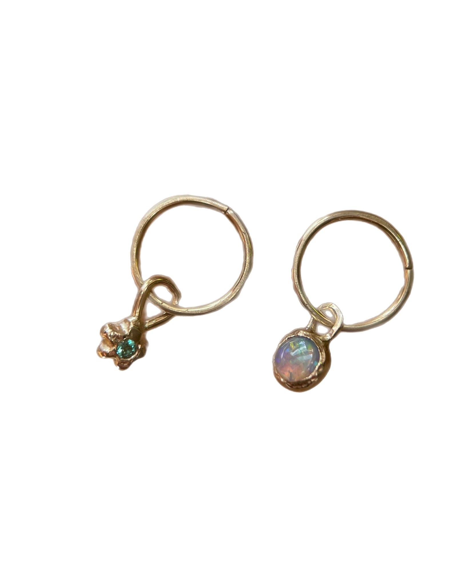 opal and emerald sleeper hoops