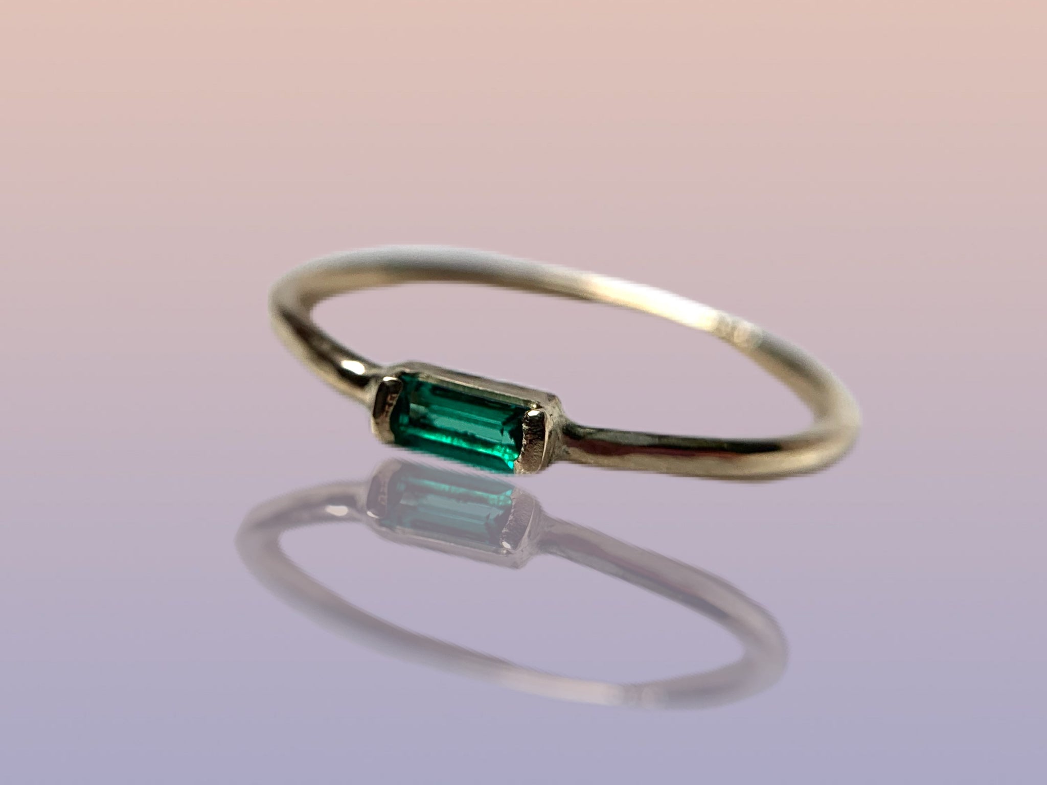 emerald baguette ring